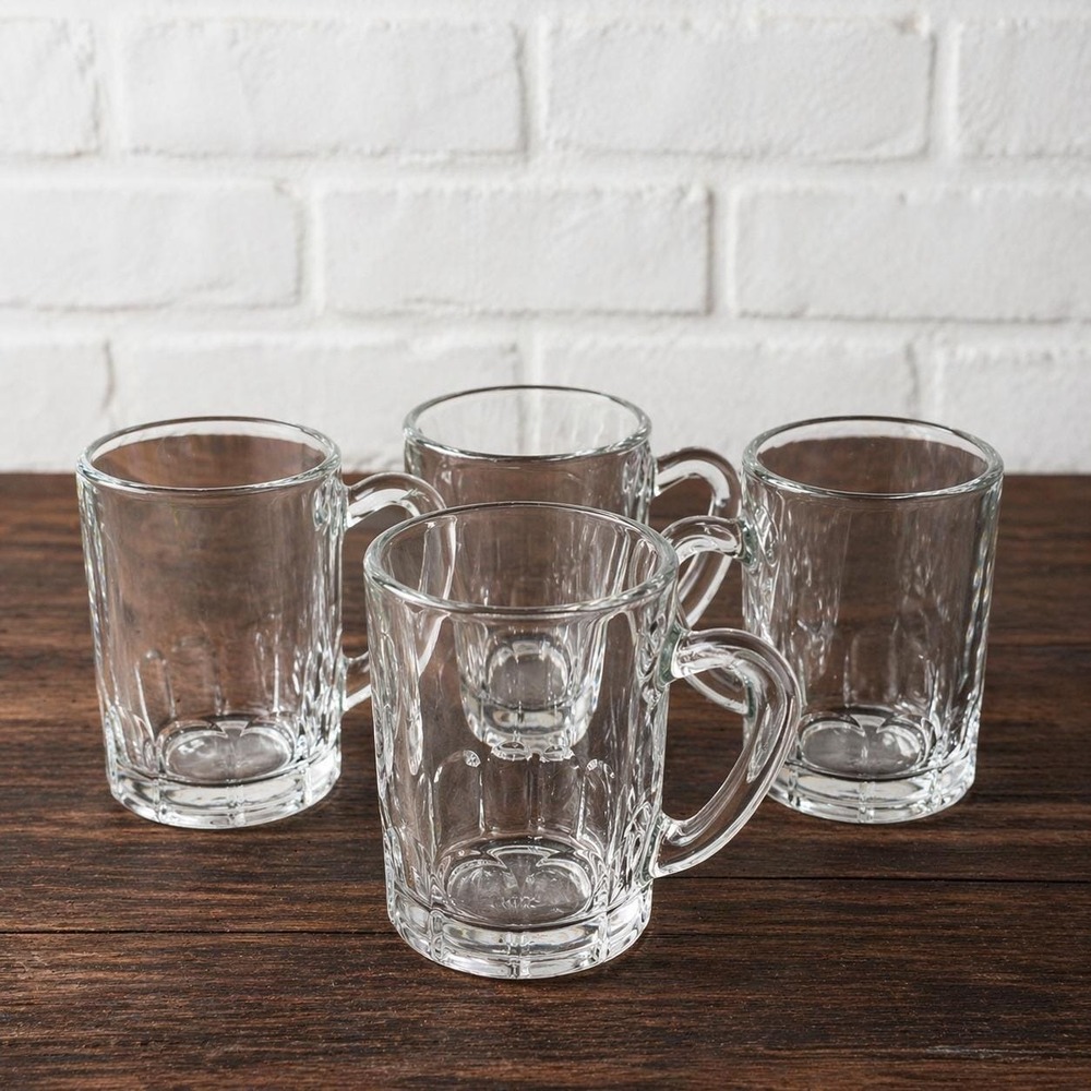 Arcoroc France Glass Cordial Mugs Set of 4 Paneled Shot Glass‎ Vintage Barware - Picture 3 of 7
